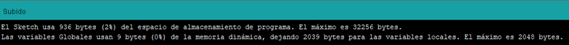 Código subido a ESP8266 IDE IoT