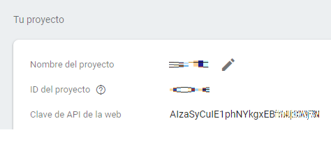 Clave API Firebase Database