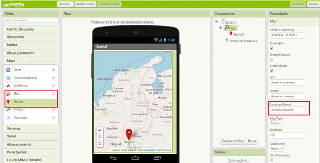 Visor de GPS App Inventor