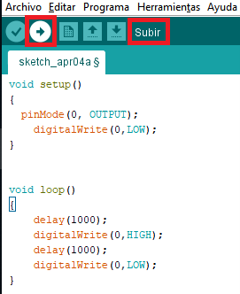 Subir código a Arduino UNO IoT