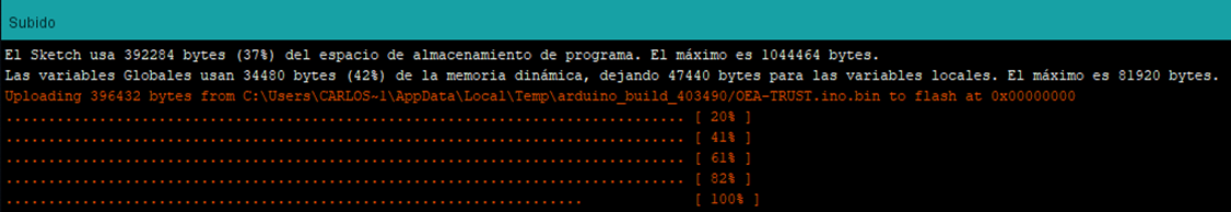 Código subido a ESP8266 ejemplo IoT