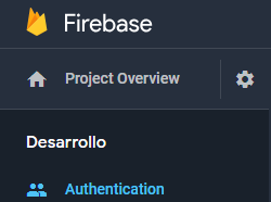 Inicio en Firebase