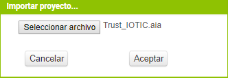 Aceptar importar proyecto aia