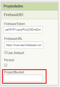 Pegar secreto de la base de datos Firebase en App Inventor