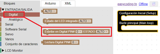 Agregar pin digital easycoding IoT