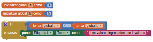 Imagen declaración de variables con bloques de App Inventor