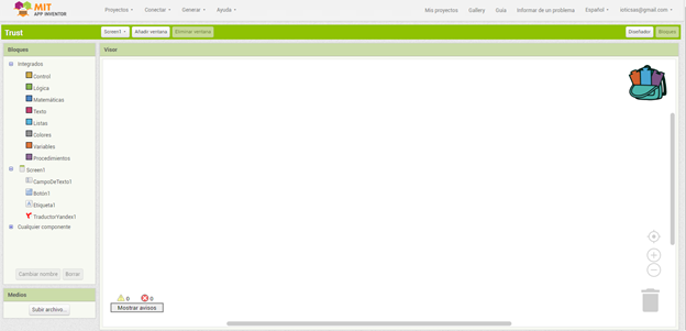 Visor de bloques App Inventor