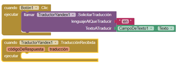 Función de traducir en visor App Inventor