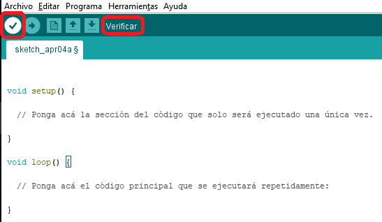 Botón verificar IDE IoT