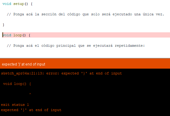 Código con error IoT